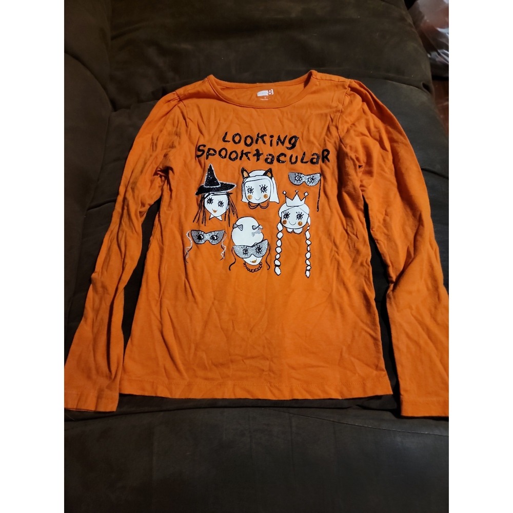 Crazy 8 Halloween orange top looking spooktacular size large 10 12